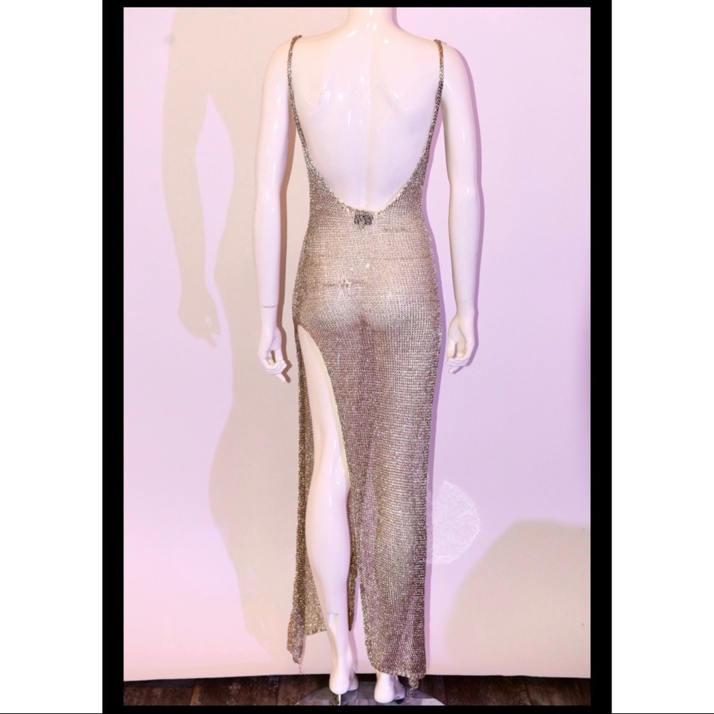 Gold tone knit dress - Picture 4 of 8